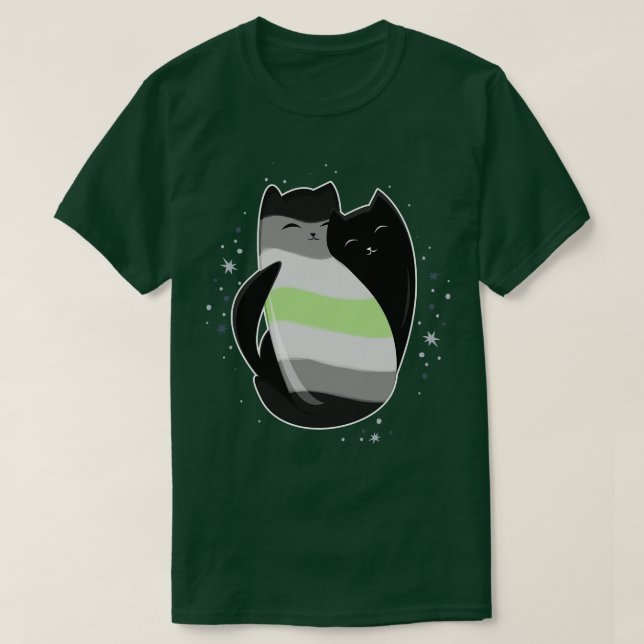 Agender Cat HGBT-Pride Flagga T Shirt (Design framsida)