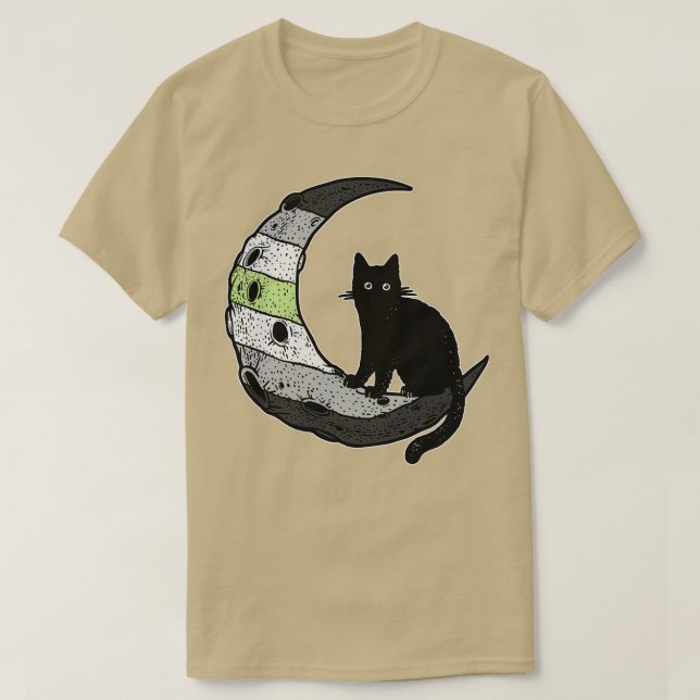 Agender Cat Måne T Shirt (Design framsida)