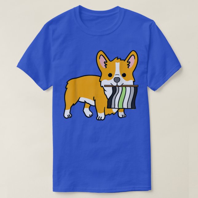 Agender Corgi Agender Pride Flag  T Shirt (Design framsida)