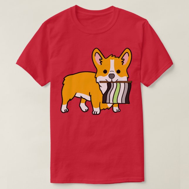 Agender Corgi Agender Pride Flagga14 T Shirt (Design framsida)