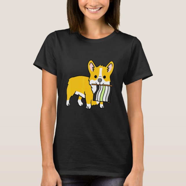 Agender Corgi Agender Pride Flagga T Shirt (Framsida)