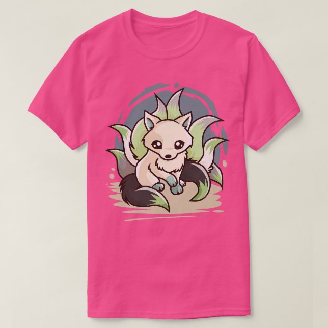 Agender Cute Kitsune T Shirt (Design framsida)