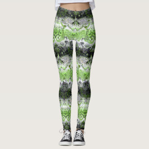 Agender Dragon Damask - Agender Pride Flagga Färg Leggings