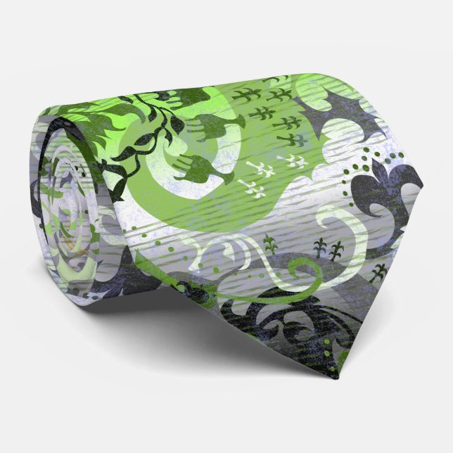 Agender dragon damask - Agender pride flagga färg Slips (Rullad)