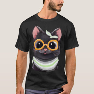 Agender Flagga Färger en söt katt för Agender-geme T Shirt