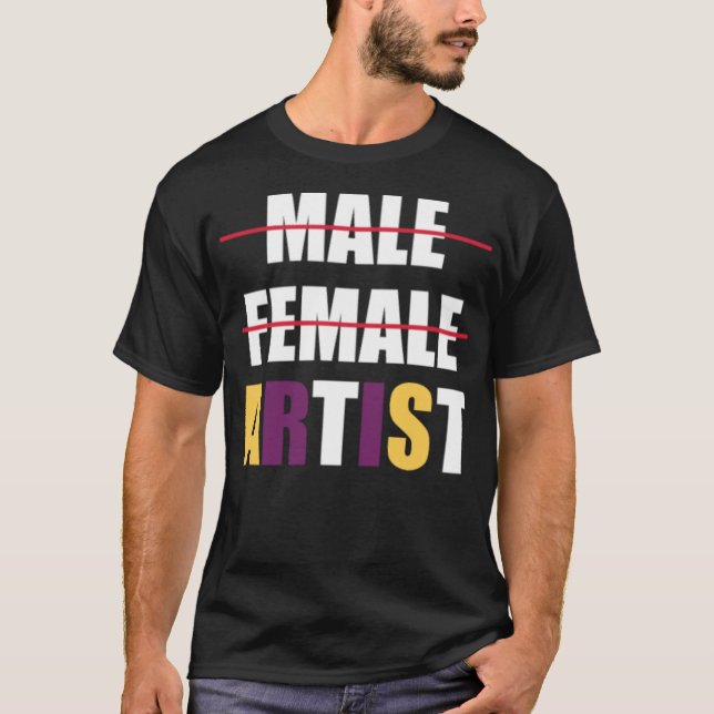 Agender Flagga LGBT Artist Non Binary T Shirt (Framsida)