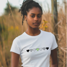 Agender Flagga Pixel Heart T Shirt