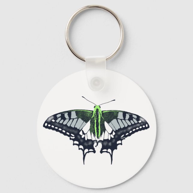 Agender Flagga Swallowtail Butterfly Nyckelring (Framsida)