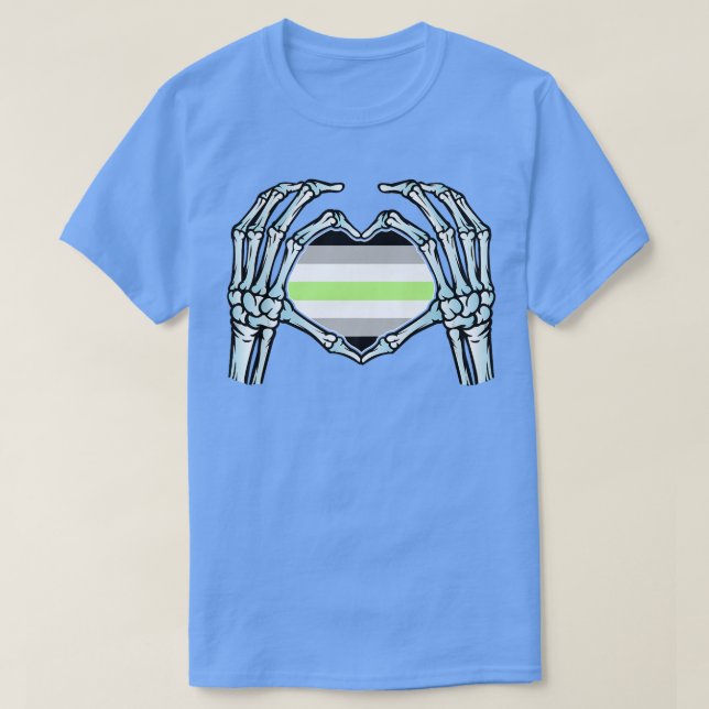 Agender Gay Skeleton Nonbinary Gender  T Shirt (Design framsida)