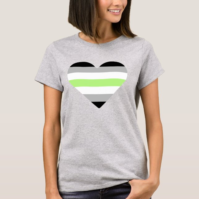 Agender Heart Pride T-Shirt (Framsida)