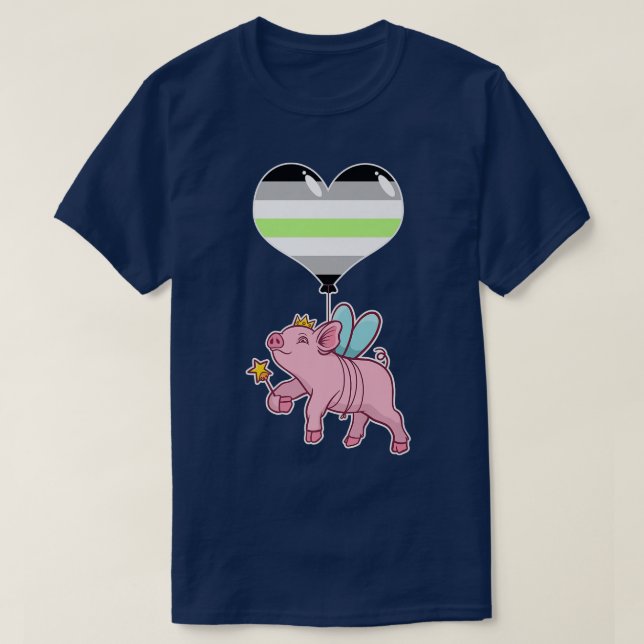 Agender Pig FairyNonbinary Gender T Shirt (Design framsida)