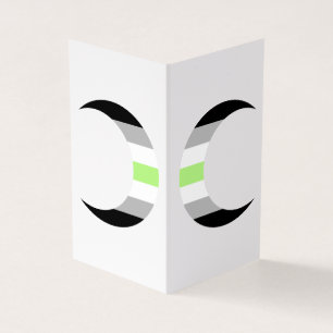 Agender Pride Crescent Måne Greeting Card Visitkort