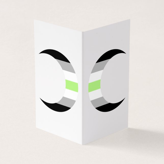 Agender Pride Crescent Måne Greeting Card Visitkort (Utsida)