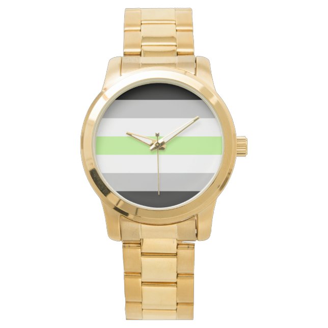 Agender Pride Flagga – Agender Identitet LGBTQIA+  Armbandsur (Framsida)