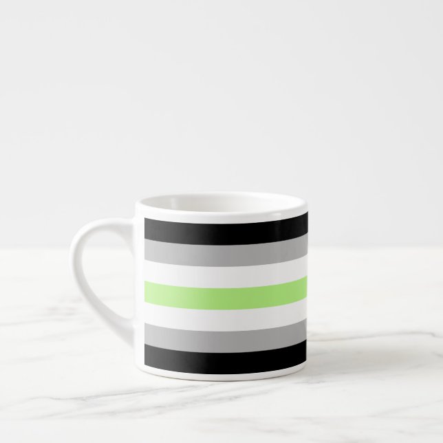 Agender Pride Flagga – Agender Identitet LGBTQIA+  Espressomugg (Vänster)