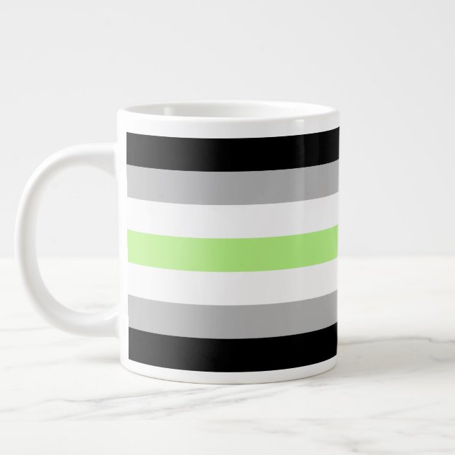 Agender Pride Flagga – Agender Identitet LGBTQIA+  Jumbo Mugg (Vänster)