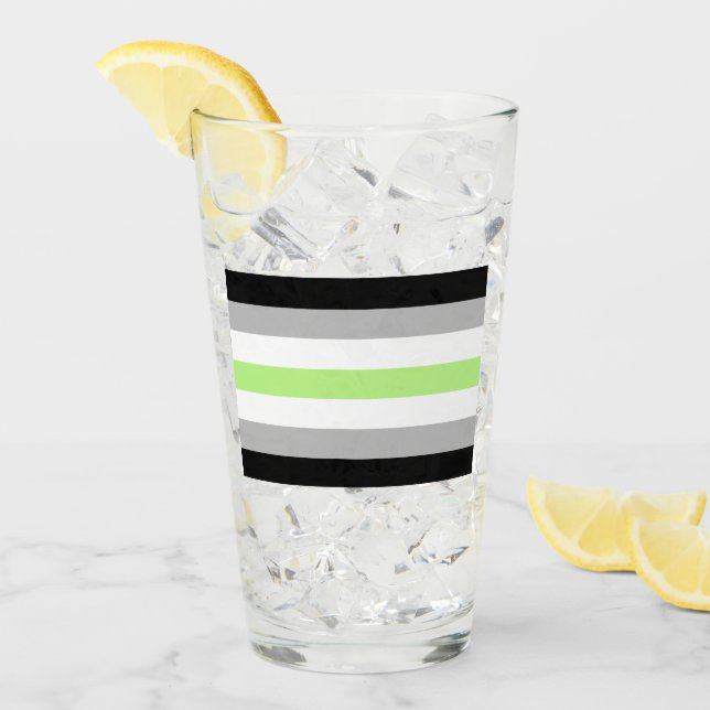 Agender Pride Flagga Glaskopp (Framsida Ice)