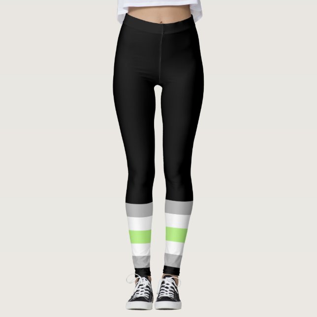 Agender Pride Flagga Leggings (Framsida)