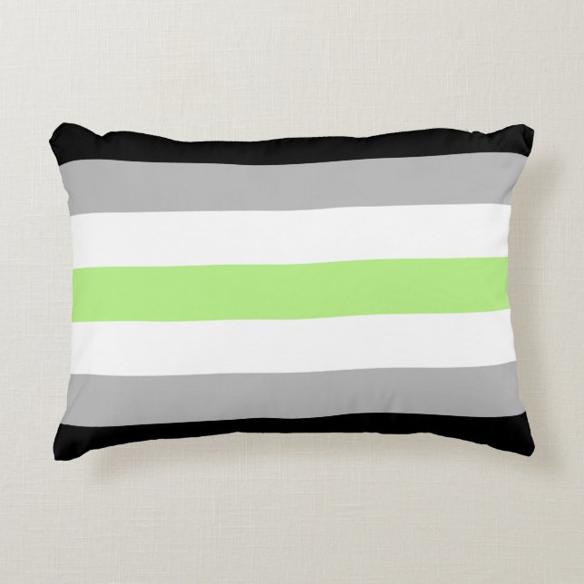 Agender Pride Flagga Prydnadskudde (Framsidan)