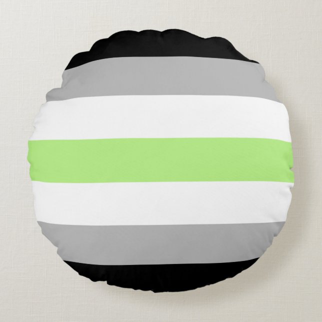 Agender Pride Flagga Rund Kudde (Framsidan)