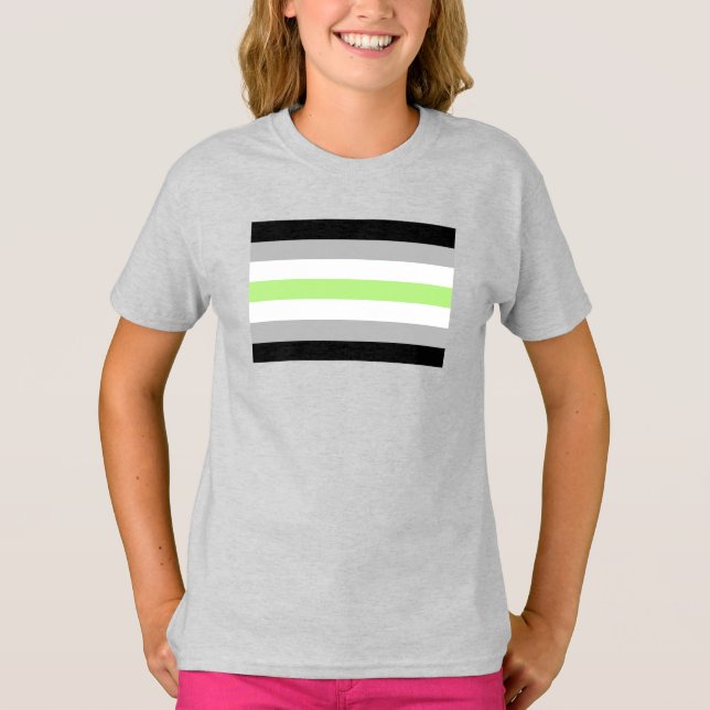 Agender Pride Flagga T Shirt (Framsida)