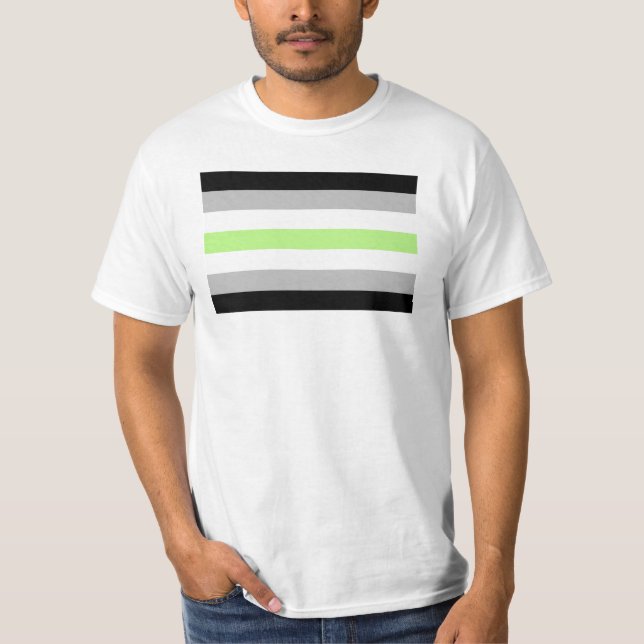 Agender Pride Flagga T Shirt (Framsida)