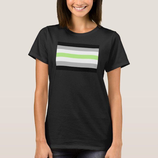 Agender Pride Flagga T Shirt (Framsida)