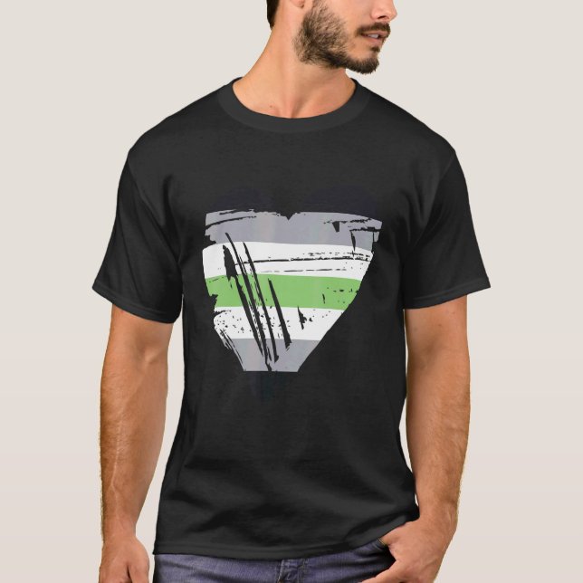 Agender Pride Heart Flagga 1 T Shirt (Framsida)