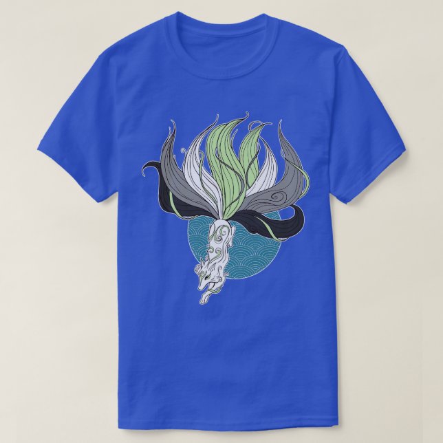 Agender Pride Kitsune T Shirt (Design framsida)