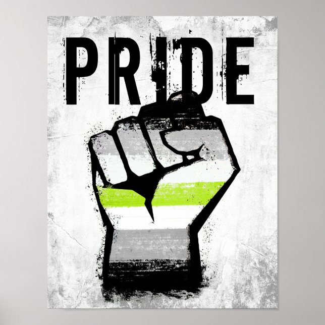 Agender Pride Knutna Nävar Poster (Framsidan)