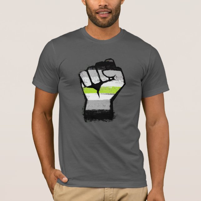 Agender Pride Knutna Nävar T Shirt (Framsida)