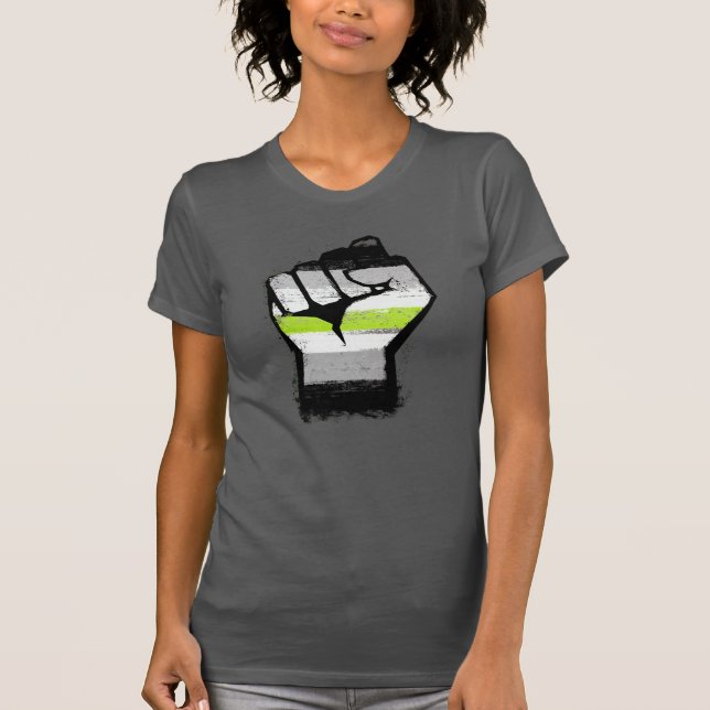 Agender Pride Knutna Nävar T Shirt (Framsida)