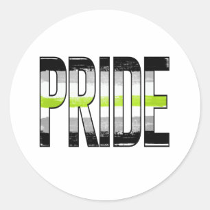 Agender Pride Ord Runt Klistermärke