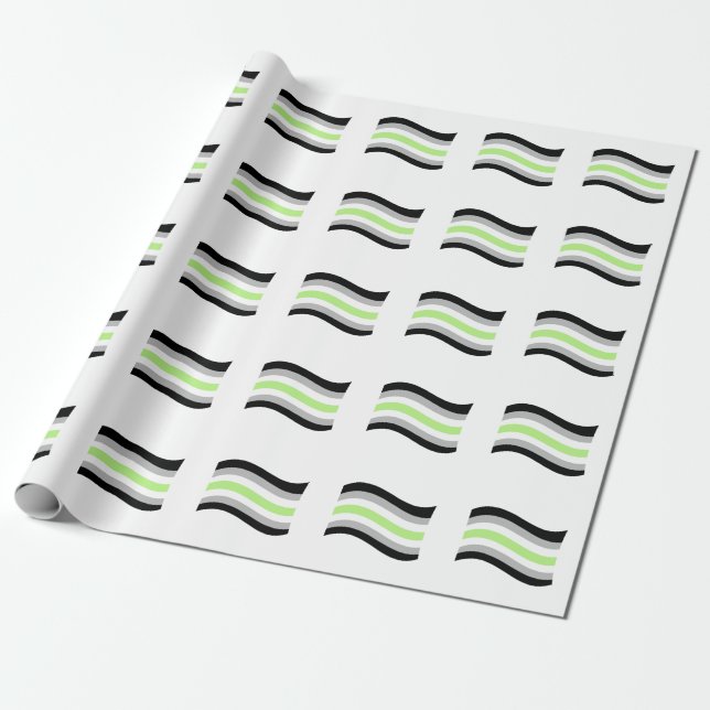 Agender Pride Vågig Flagga Presentpapper (Utrullad)