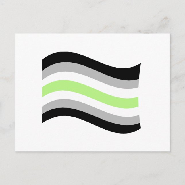 Agender Pride Vågig Flagga Vykort (Framsida)