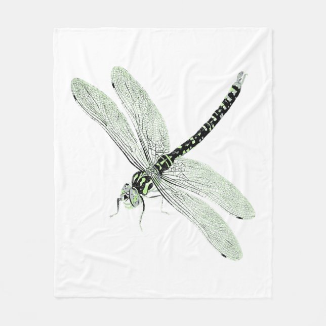 Agender Pride Vintage Dragonfly Art Fleecefilt (Framsidan)