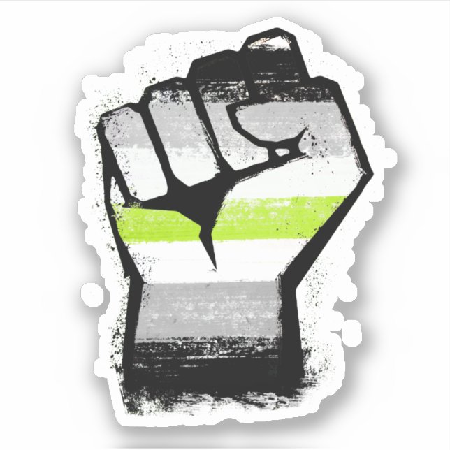 Agender Protest Fist Klistermärken (Framsida)