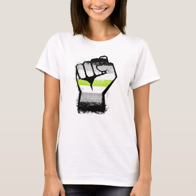 Agender Protest Fist T Shirt (Framsida)