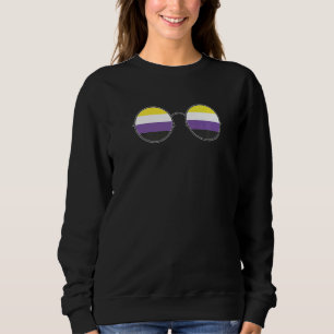 Agender Queer Lgbt Sunglasses Nonbinary Flagga non T Shirt