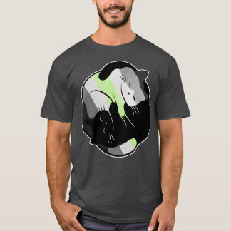 Agender Yin Yang Cat T Shirt