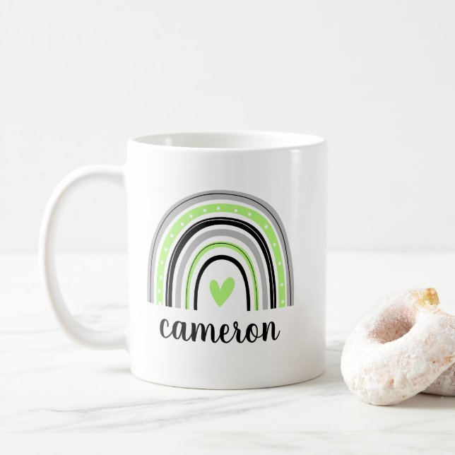 Agenderregnbåge Personlig Kaffemugg (Med munk)