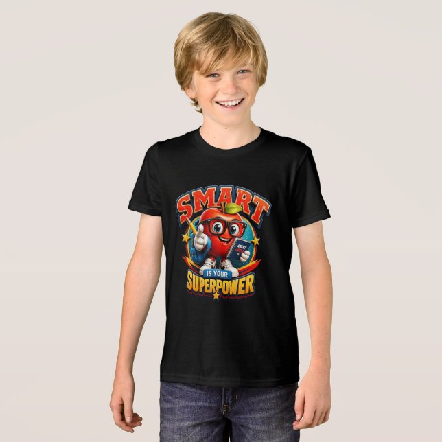 Agent Apple | Söt maskotdesign för skolstarten T Shirt (Framsida Full)