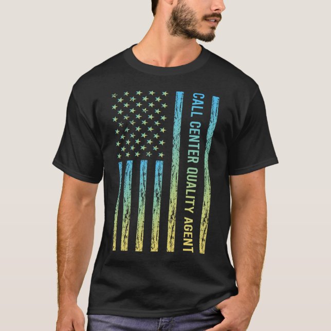 Agent för Blue Gult Call Center T Shirt (Framsida)