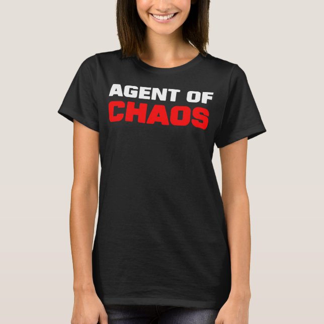 Agent i Chaos MisChief Humor Funny Brother T Shirt (Framsida)