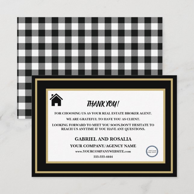  Agent-kund för Black & White Real Gods Broker  Tack Kort (Fram/baksida)