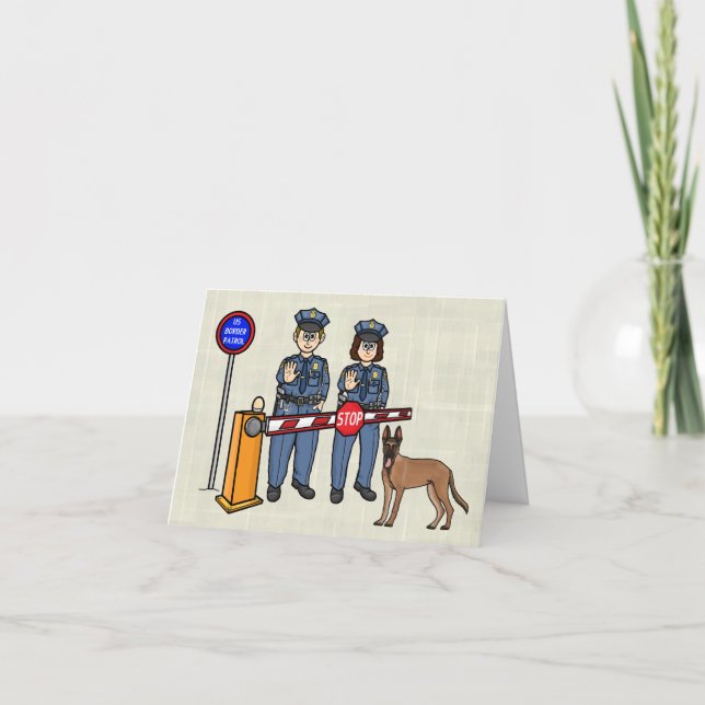 Agent och tackkort för Gräns Patrol och Hund Kort (Framsida)