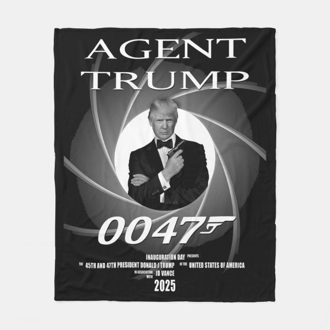 Agent president Donald Trump Invigningsdag 47 Fleecefilt (Framsidan)