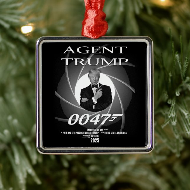 Agent president Donald Trump Invigningsdag 47 Julgransprydnad Metall (Träd)