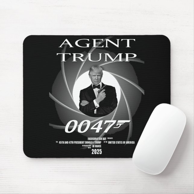 Agent president Donald Trump Invigningsdag 47 Musmatta (Med mus)