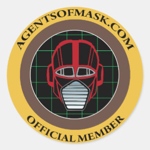Agent till M.A.S.K. Officiell Badge Sticker Runt Klistermärke